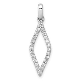Diamond2Deal 14K White Gold Lab Grown Diamond Fancy Pendant (0.5ct, VS, G-H)