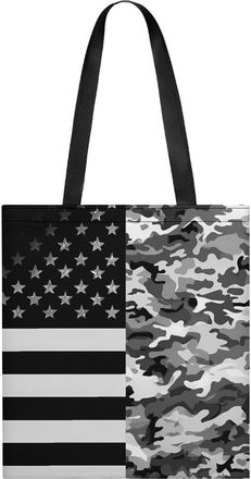 Generic Army Green Camouflage USA Flag Tote Bag for Women Men Shoulder Bags Purses Pouch Handbags