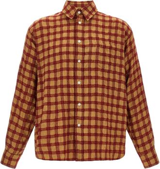 Willy Chavarria Veterano Shirt - Heren - Overhemden - Rood - Maat: M Wol