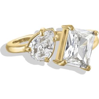 BEN ONI Two Stone CZ Open Ring in Gold at Nordstrom