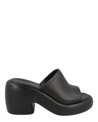 Ferragamo Slide-on Black Rubber Sandals