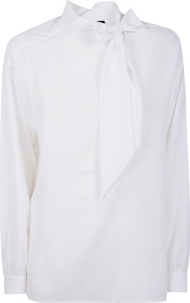 Emporio Armani Womens Bow-tie Blouse - White - Size EU 48 (Womens)