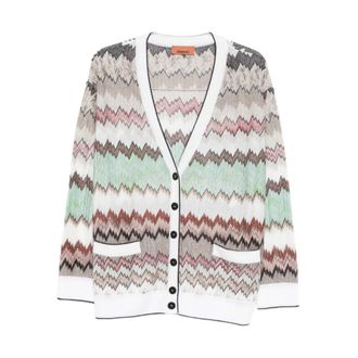 Missoni Cardigans, female, Multicolor, Size: S Zig Zag Cardigan