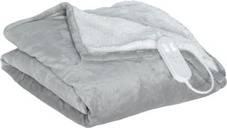 OEM Manta El&eacute;ctrica 180x130 Cm 9 Niveles De Temperatura Temporizador Lavar A M&aacute;quina, Pantalla Led Gris