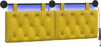 vidaXL Cabecero Colgante Amarillo Terciopelo Vidaxl