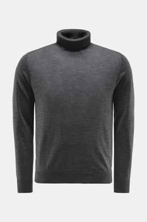 Braun Hamburg Men - Fine knit-turtleneck jumper grey
