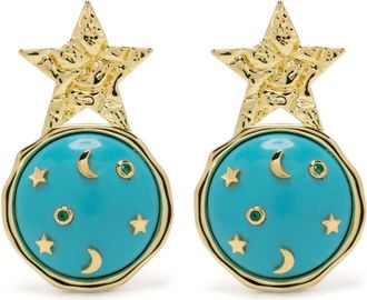 Eshvi Star Galaxy oorbellen - Goud