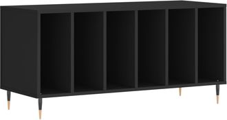 vidaXL Mueble Para Discos Madera Contrachapada Negro 100x38x48 Cm Vidaxl