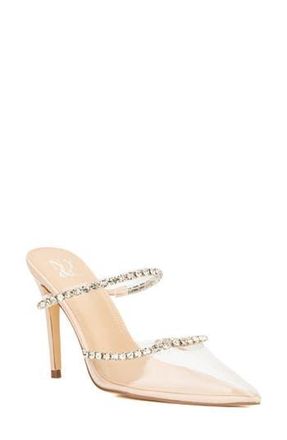 New York & Company Fatima Crystal Embellished Lucite Pump in Nude at Nordstrom Rack, Size 6.5