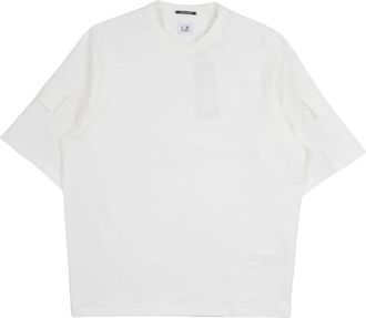 C.P. Company T-shirt met mouwzak - Heren - T-shirts - Wit - S - Katoen - Tops