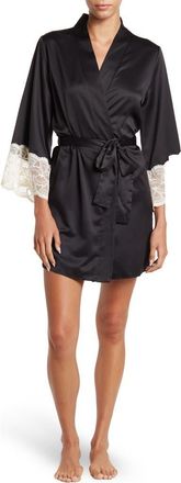 Flora Nikrooz Kit Matte Cover-Up Robe in Black at Nordstrom Rack, Size Large/x-Large