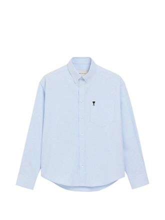 Ami Boxy Fit Shirt Button Down Collar And Embroidered Ami de Coeur