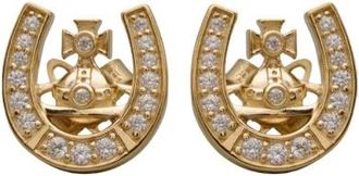 Vivienne Westwood Accessoires, Dames, Geel, ONE Size, Tweed, Mare Oorbellen