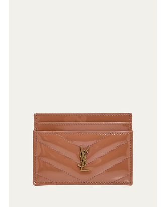 Saint Laurent Cassandre Quilted Patent Leather Card Case