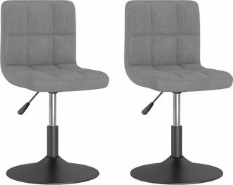 vidaXL Sillas De Comedor Giratorias 2 Uds De Terciopelo Gris Claro Vidaxl