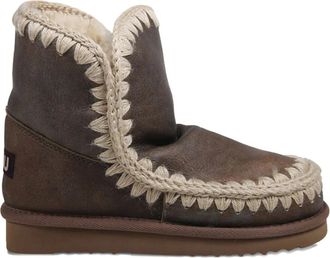 Mou braided-trim boots - women - Leather/Leather/Rubber - 39 - Brown