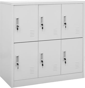 vidaXL Vidaxl - Armarios Taquilla 2 Uds De Acero Gris Claro 90x45x92,5 Cm