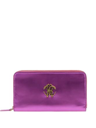 Roberto Cavalli Portemonnee met logoplakkaat - Roze