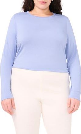 Halogen Crewneck Long Sleeve Knit Top in Forever Blue at Nordstrom Rack, Size 3 X