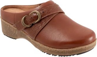 Softwalk Softwalk Asmara Clogs Womens Brown Leather Round Toe Slip On Wedge ZOGG3817