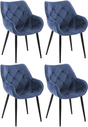 Clp Clp - Set De 4 Sillas Tanna De Sal&oacute;n En Terciopelo Azul