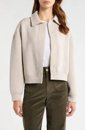 Travis Mathew Cloudscape Button-Up Jacket in Heather Savannah Tan at Nordstrom Rack, Size X-Large