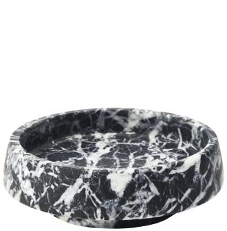 Aquanova Handgefertigte, luxuri&ouml;se Seifenschale Orion aus Marmor, Schwarz