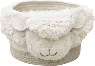 Lorena Canals Woolable Basket Pink Nose Sheep in Sheep White, Rose, Sandstone at Nordstrom