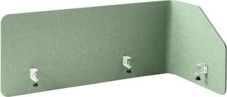Beliani Panel Separador Esquinero Pet Panel Pantalla Ac&uacute;stica Oficina 120 X 60 X 50 Cm Verde Claro Foldy