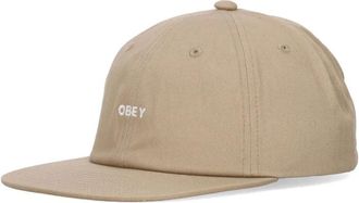 Obey Stoere Twill Flat Brim Cap - Heren - Petten - Beige - ONE Size - Katoen - Accessoires
