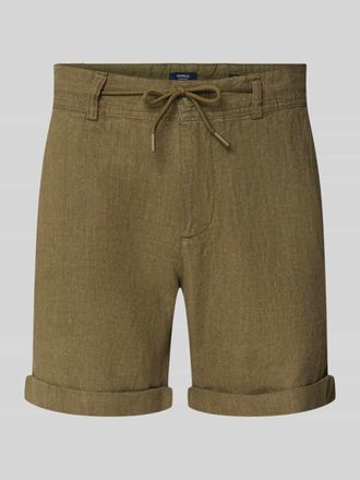 Mc Neal Leinenshorts mit Bindeg&uuml;rtel und Ges&auml;&szlig;taschen in Oliv, Gr&ouml;&szlig;e XXXL