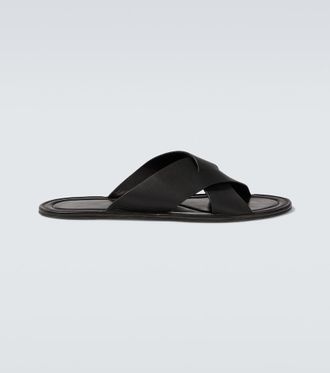The Row Malick Cross leather sandals