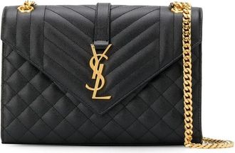 Saint Laurent Envelope Medium Tas - Dames - Schoudertassen - Zwart - ONE Size - Leer - Tassen