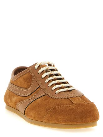 Dries Van Noten Scalloped Suede Sneaker - Tan
