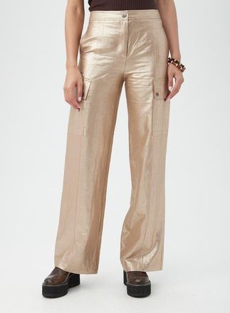 Trina Turk Fatima Metallic Pant in Gold at Nordstrom, Size 10