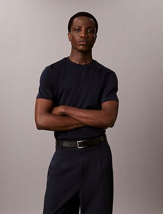 Calvin Klein Camiseta Slim De Algod&oacute;n Con Insignia