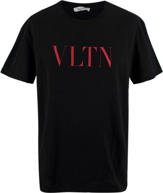 Valentino Garavani Valentino Black & Red VLTN Logo T-Shirt Size L
