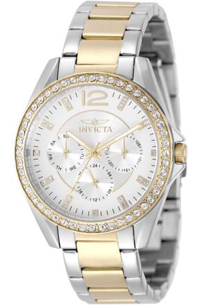 Invicta Angel 50110 Dames Horloge - Quartz Uurwerk - Roestvrij Staal met zilveren Wijzerplaat - 38mm