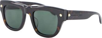 Alexander McQueen Schildpadvierkante Zonnebril - Heren - Zonnebrillen - Zwart - ONE Size - Accessoires