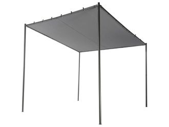 Beliani Cenador Metal 282 cm 294 cm Gris oscuro