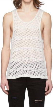 Amiri Boyfriend Crochet Tank Top In Ivory