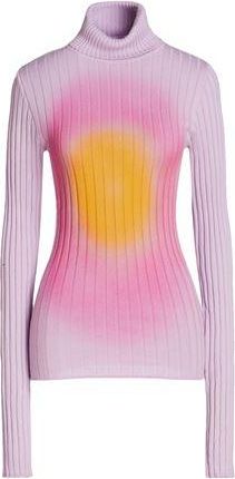 8 by YOOX ORGANIC COTTON PRINTED RIB KNIT TURTLENECK