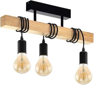 Eglo Eglo - Plafoniera Townshend - Nero, Marrone - 55x10.5 cm