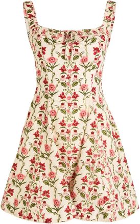 Agua Bendita Abito corto Moriche Canna a fiori - Toni neutri