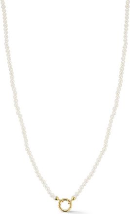 Ember Fine Jewelry 14K Gold Beaded Clasp Necklace in Gold/pearl at Nordstrom Rack