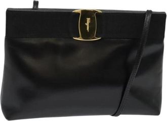 Ferragamo Tweedehands leren schoudertassen - Dames - Vintage Schoudertas - Zwart - ONE Size - Leer - Vintage