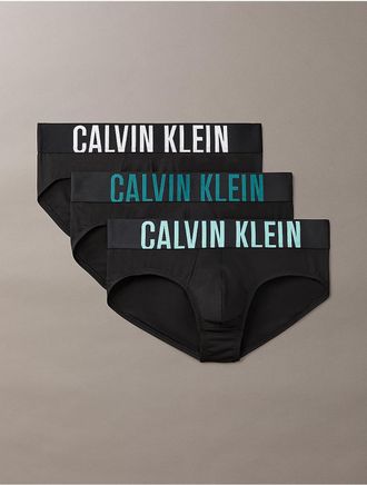 Calvin Klein Mens Intense Power Micro 3-Pack Hip Brief - Black - XL