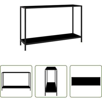 vidaXL vidaXL Tavolo in acciaio - Tavolo Consolle Nero 120x35x75 cm in Vetro Temperato
