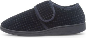 Jo & Joe David Mens Navy Easy Fasten Slipper - Size 8 UK - Blue