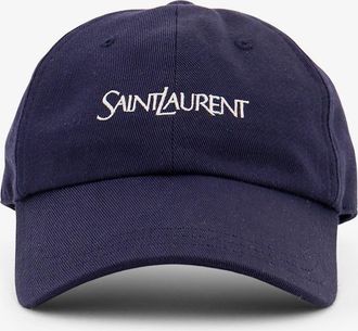 Saint Laurent Cappello in cotone con logo ricamato - SAINT LAURENT - gender_Man